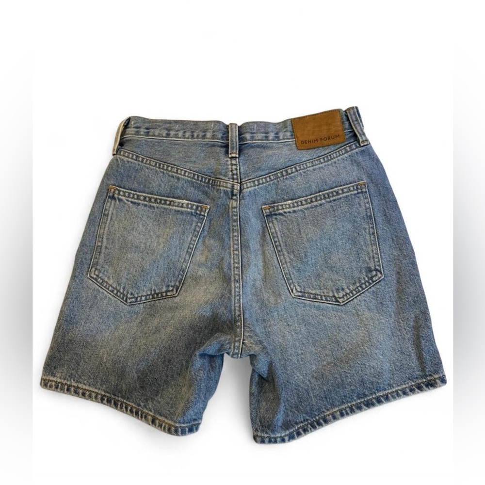 Denim Forum The Joni Mid Length Short High Rise Denim Shorts 25 - Picture 3 of 16